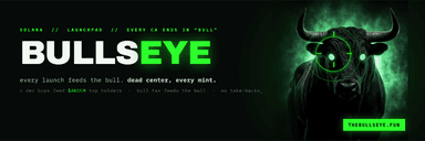BULLSEYE — every launch feeds the bull. dead center, every mint.